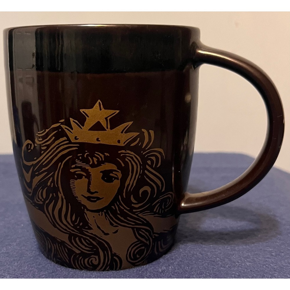 Starbucks 2012 Anniversary Collection Dark Brown Bronze Siren Mermaid Mug 12oz